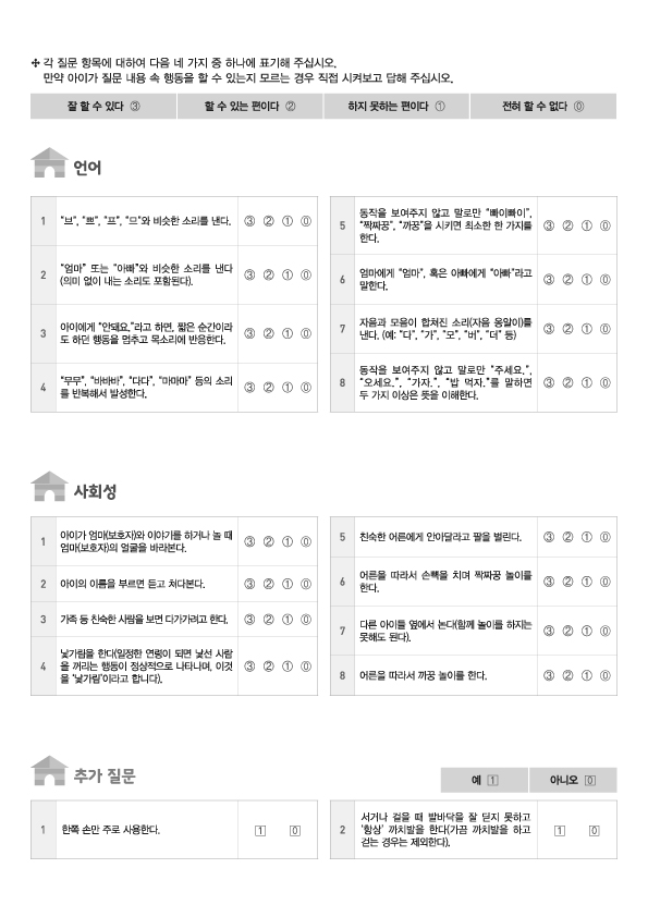 한국 영유아 발달선별검사